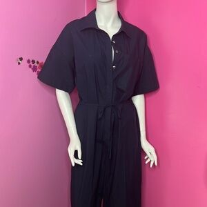 Banana  Republic TIE-WAIST JUMPSUIT preppy navy size 12